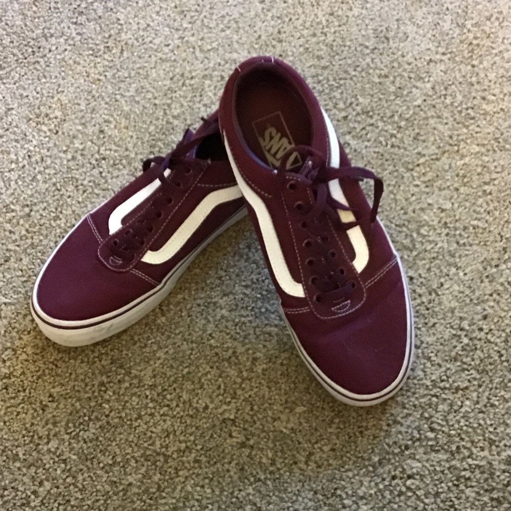 Vans Maroon and White Casual Sneakers